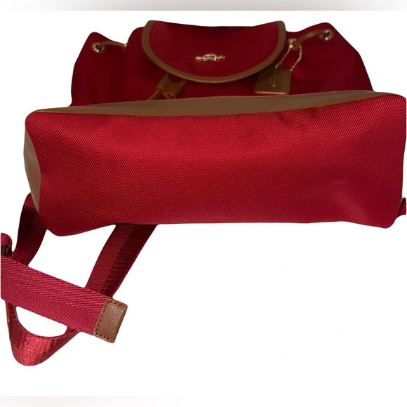 NWT - COACH Red and Brown Canvas Sawyer Backpack - Picture 3 of 8